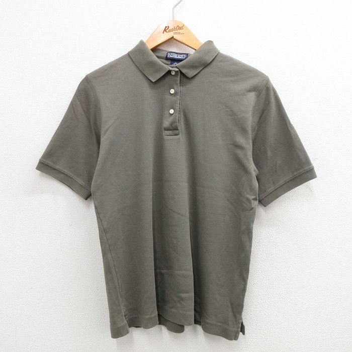 【商品番号】 lsh24070832 【商品名】 古着 ランズエンド 半袖 ポロ シャツ レディース 00年代 00s コットン 薄緑 【表記サイズ】 M10-12 【実寸サイズ】 着丈（肩から裾）6