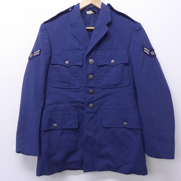 古着 長袖 ビンテージ ミリタリー ジャケット 将校服 ユニフォーム 60年代 60s USAF USA製 紺 ネイビー Sサイズ 中古 メンズ アウター フ