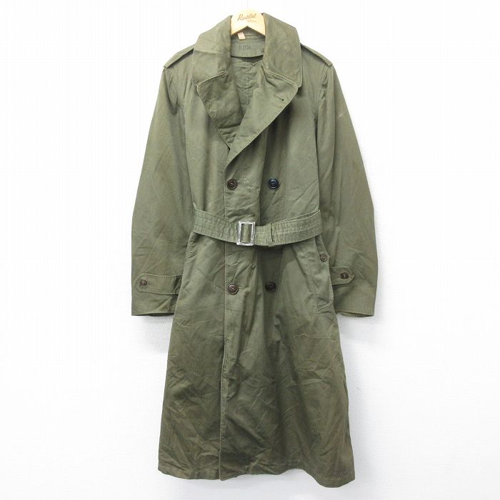 【商品番号】 ormi23121055 【商品名】 M & starf;古着 長袖 ビンテージ ミリタリー オーバー コート メンズ 50年代 50s ロング丈 USA製 緑系 【メンズ参考サ