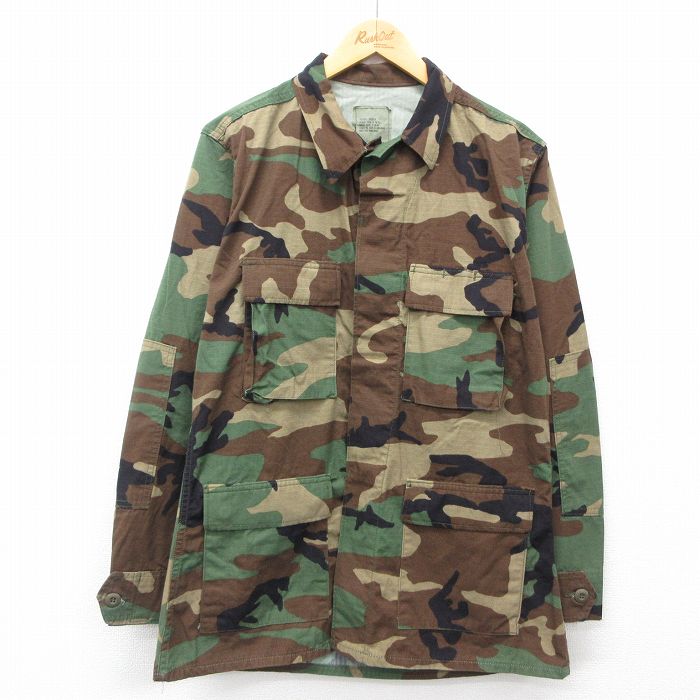 【商品番号】 ormi24120474 【商品名】 L & starf;古着 長袖 ミリタリー ジャケット メンズ リップストップ ウッドランドカモ 茶他 迷彩 【メンズ参考サイズ】 L 【表