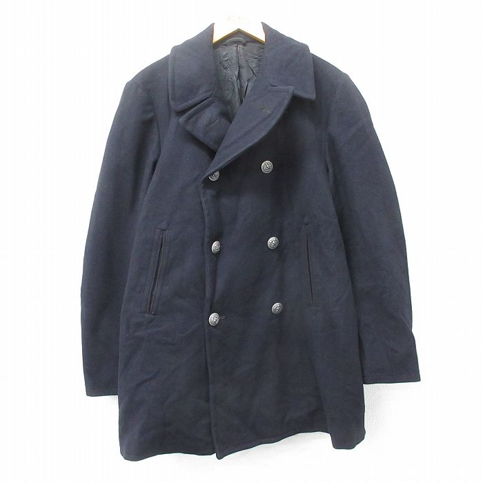 【商品番号】 ormi24121764 【商品名】 L & starf;古着 長袖 ビンテージ ミリタリー オーバー コート メンズ 70年代 70s ロング丈 ウール USA製 黒 【メンズ