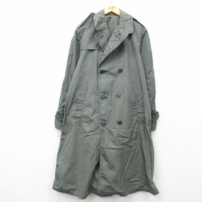 【商品番号】 ormi25021556 【商品名】 L & starf;古着 長袖 ビンテージ ミリタリー レイン コート メンズ 60年代 60s ロング丈 USA製 濃緑 【メンズ参考サイ