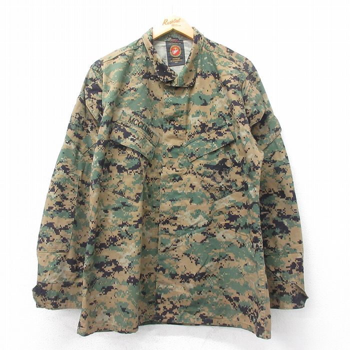 【商品番号】 ormi25032938 【商品名】 L & starf;古着 長袖 ミリタリー ジャケット メンズ USMC デジタルカモ マーパットカモ 緑 迷彩 【メンズ参考サイズ】 L 