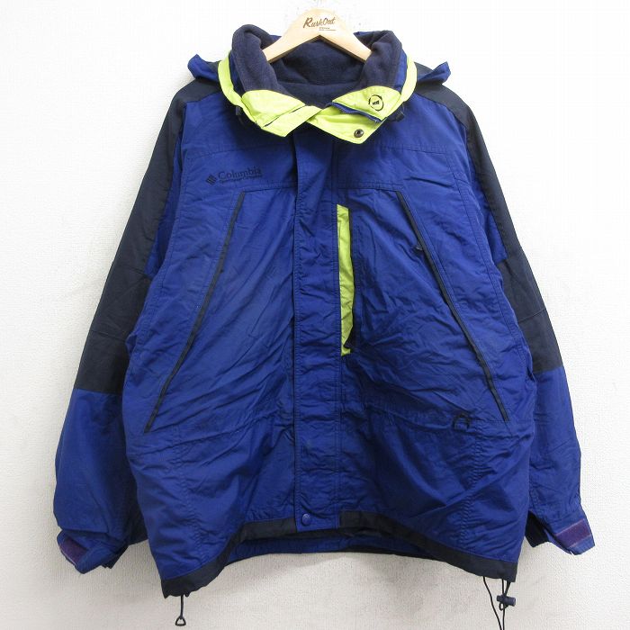 【商品番号】 oudw24112698 【商品名】 XL & starf;古着 コロンビア 長袖 ナイロン ジャケット パーカー メンズ 00年代 00s ワンポイントロゴ 大きいサイズ 紺他