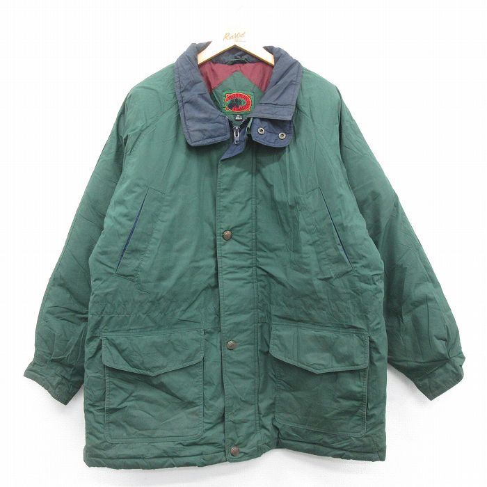 【商品番号】 oudw24120692 【商品名】 XL & starf;古着 ボストントレーダーズ 長袖 ダウン ジャケット メンズ 00年代 00s 大きいサイズ ロング丈 緑 【メンズ参