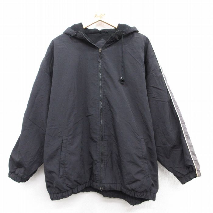 【商品番号】 oudw24122397 【商品名】 XL & starf;古着 長袖 ナイロン ジャケット メンズ 00年代 00s 大きいサイズ 黒 内側フリース 【メンズ参考サイズ】 XL