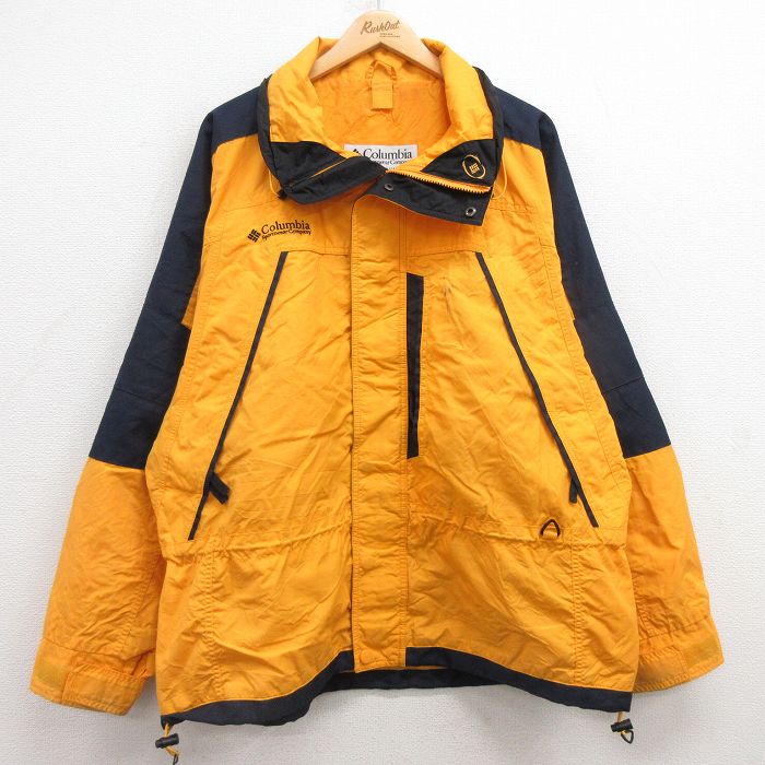 【商品番号】 oudw25011252 【商品名】 XL & starf;古着 コロンビア 長袖 ナイロン ジャケット メンズ 00年代 00s ワンポイントロゴ 大きいサイズ 黄他 【メンズ