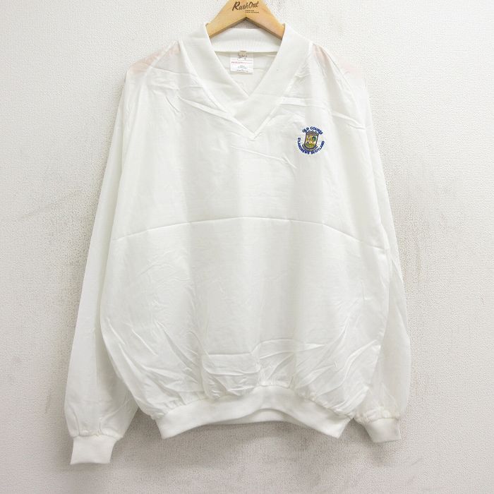 【商品番号】 ouny24081497 【商品名】 L & starf;古着 長袖 ナイロン ジャケット メンズ 00年代 00s オールドユース ラグラン Vネック スコットランド製 白 【