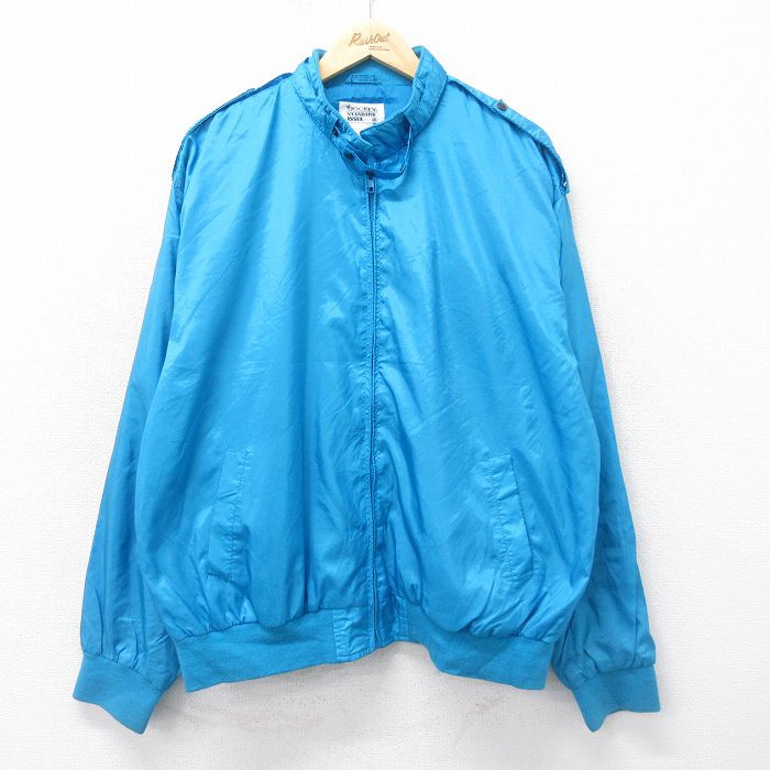 【商品番号】 ouny24081933 【商品名】 XL & starf;古着 ジョッキー 長袖 ナイロン ジャケット メンズ 90年代 90s 水色 【メンズ参考サイズ】 XL 【表記サイズ