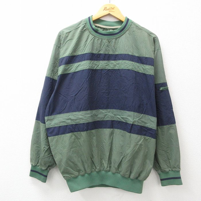 【商品番号】 ouny24112439 【商品名】 L & starf;古着 カタリナ 長袖 ナイロン ジャケット メンズ 00年代 00s クルーネック 緑他 【メンズ参考サイズ】 L 【表