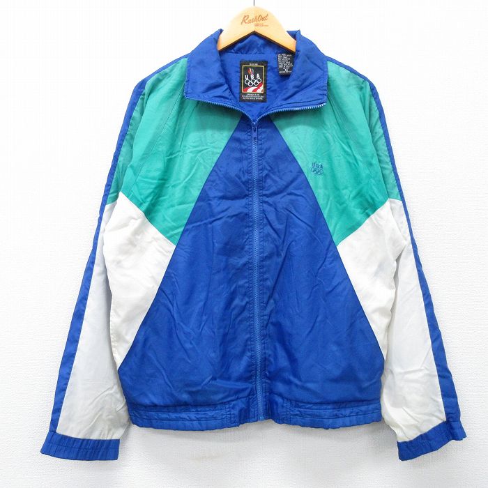 【商品番号】 ouny25011671 【商品名】 L & starf;古着 長袖 ナイロン ジャケット メンズ 00年代 00s USAオリンピック ラグラン 紺他 【メンズ参考サイズ】 L