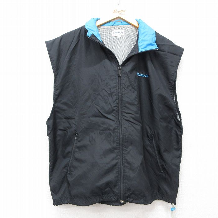【商品番号】 ouny25030594 【商品名】 L & starf;古着 リーボック ナイロン ベスト メンズ 00年代 00s ワンポイントロゴ 黒 内側メッシュ 【メンズ参考サイズ】 