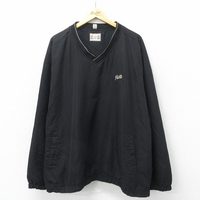 【商品番号】 our24081032 【商品名】 XL & starf;古着 長袖 ジャケット メンズ Pella 大きいサイズ Vネック 黒 【メンズ参考サイズ】 XL 【表記サイズ】 XX