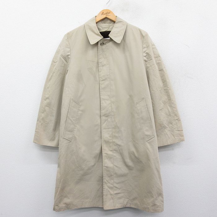 【商品番号】 our24121458 【商品名】 L & starf;古着 ロンドンフォグ 長袖 ステンカラー コート メンズ 90年代 90s ロング丈 USA製 ベージュ 内側ファー 【メ