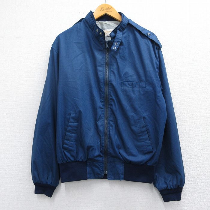 【商品番号】 our25020155 【商品名】 L & starf;古着 長袖 ジャケット メンズ 90年代 90s USA製 紺 【メンズ参考サイズ】 L 【表記サイズ】 L 【実寸サイズ