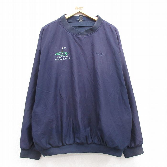 【商品番号】 our25020441 【商品名】 XL & starf;古着 長袖 ジャケット メンズ Fed Ex ゴルフ 大きいサイズ 紺 【メンズ参考サイズ】 XL 【表記サイズ】 XL