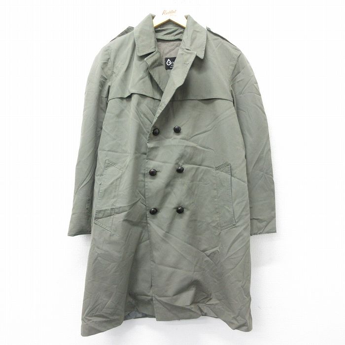 【商品番号】 ouv23112179 【商品名】 L & starf;古着 長袖 ビンテージ トレンチ コート メンズ 70年代 70s ロング丈 イングランド製 緑系 内側ウール 【メンズ参