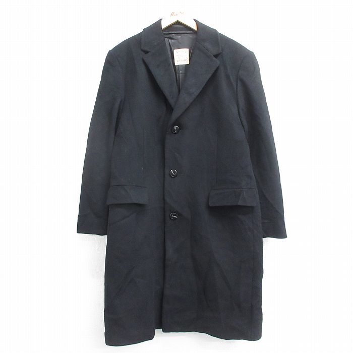【商品番号】 ouwl23120103 【商品名】 L & starf;古着 長袖 ウール コート メンズ 90年代 90s ロング丈 黒 【メンズ参考サイズ】 L 【表記サイズ】 なし 【実