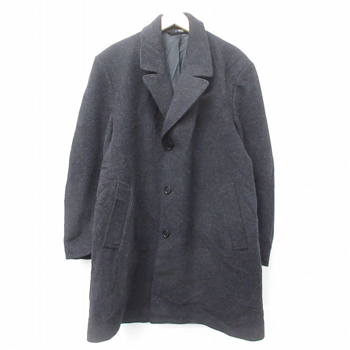 【商品番号】 ouwl24110256 【商品名】 XL & starf;古着 長袖 ウール コート メンズ 黒 【メンズ参考サイズ】 XL 【表記サイズ】 42 【実寸サイズ】 着丈（肩から