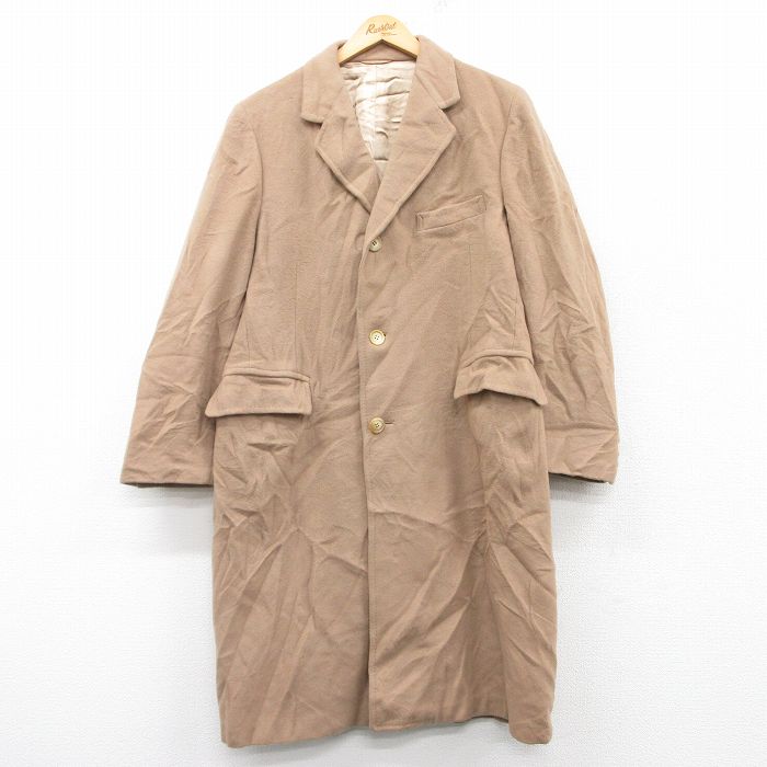 【商品番号】 ouwl25010395 【商品名】 L & starf;古着 長袖 ウール コート メンズ ロング丈 カシミヤ カシミア ベージュ 【メンズ参考サイズ】 L 【表記サイズ】 な