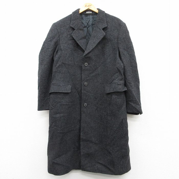 【商品番号】 ouwl25010399 【商品名】 L & starf;古着 長袖 ウール コート メンズ ロング丈 黒 【メンズ参考サイズ】 L 【表記サイズ】 なし 【実寸サイズ】 着丈（