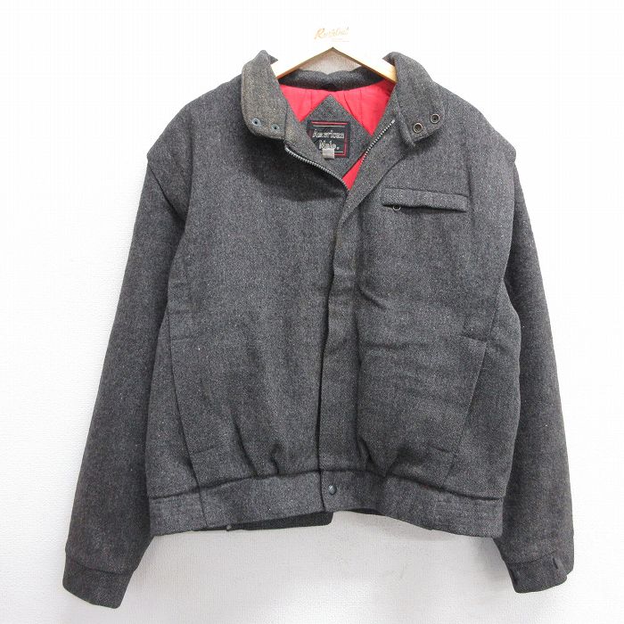 【商品番号】 ouwl25011205 【商品名】 L & starf;古着 長袖 ウール ジャケット メンズ 90年代 90s 濃グレー 【メンズ参考サイズ】 L 【表記サイズ】 L 【実寸