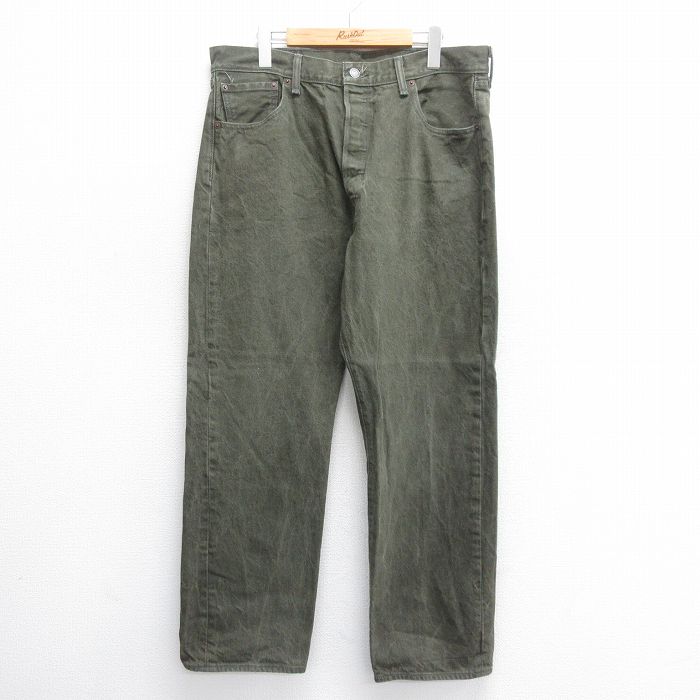 【商品番号】 pa50125053244 【商品名】 W36 & starf;古着 ジーンズ Levis リーバイス 501 メンズ コットン 緑 デニム 【表記サイズ】 W38 L32 【実