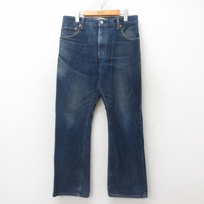 【商品番号】 pa51725053901 【商品名】 W34 & starf;古着 ジーンズ Levis リーバイス 517 メンズ ブーツカット ヒゲ コットン 紺 デニム 【表記サイズ】 