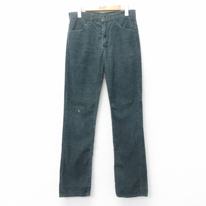 【商品番号】 paco25012811 【商品名】 W29 & starf;古着 リーバイス Levis 519 コーデュロイ パンツ メンズ 80年代 80s タロン 緑【spe】 【表記サ