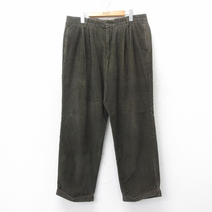 【商品番号】 paco25030334 【商品名】 W35 & starf;古着 ドッカーズ コーデュロイ パンツ メンズ 太畝 コットン 濃緑系 【表記サイズ】 W36 L32 【実寸サイズ