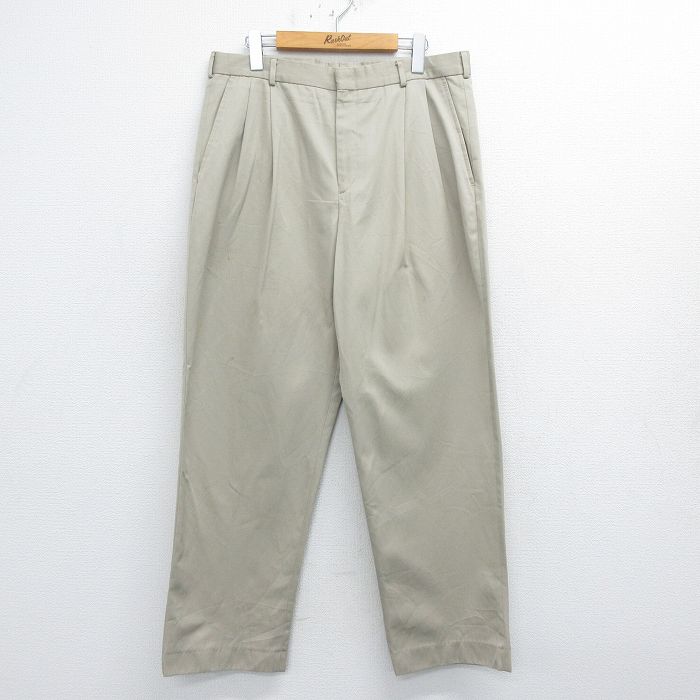 【商品番号】 par23111754 【商品名】 W34 & starf;古着 ランズエンド パンツ メンズ 00年代 00s ベージュ 【表記サイズ】 W34 【実寸サイズ】 ウエスト（腰ま