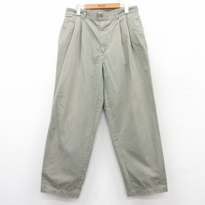 【商品番号】 par25010826 【商品名】 W33 & starf;古着 ビューグルボーイ チノ パンツ チノパン メンズ 00年代 00s コットン 緑系 【表記サイズ】 W33 30