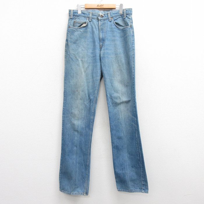 【商品番号】 par25013221 【商品名】 W33 & starf;古着 リーバイス Levis ジーンズ メンズ 80年代 80s ヒゲ 紺 デニム 【表記サイズ】 なし 【実寸サイズ