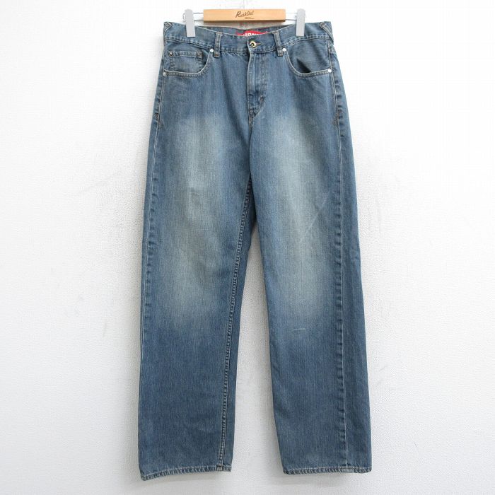 【商品番号】 par25021388 【商品名】 W34 & starf;古着 ユニオンベイ ジーンズ メンズ 紺 デニム 【表記サイズ】 W33 L32 【実寸サイズ】 ウエスト（腰まわり）