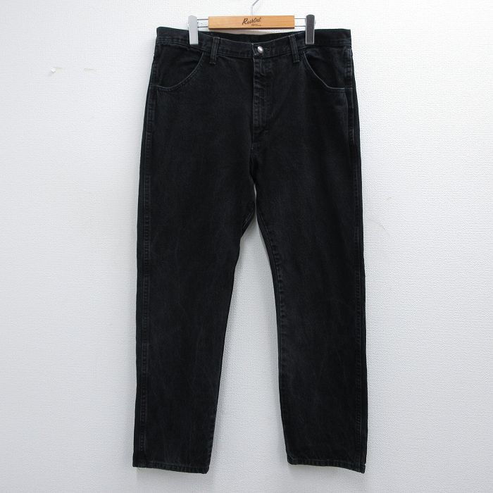 【商品番号】 par25021524 【商品名】 W39 & starf;古着 ラスラー ジーンズ メンズ コットン 黒 デニム 【表記サイズ】 W38 L30 【実寸サイズ】 ウエスト（腰ま