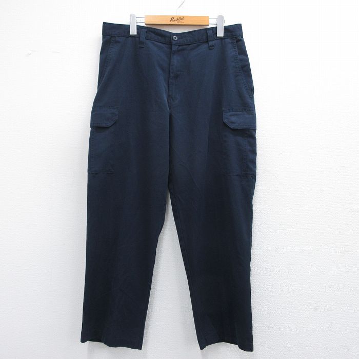 【商品番号】 par25023334 【商品名】 W35 & starf;古着 ワーク カーゴ パンツ メンズ Ci NTAS 紺 【表記サイズ】 W34 【実寸サイズ】 ウエスト（腰まわり）