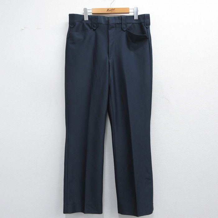 【商品番号】 par25030889 【商品名】 W36 & starf;古着 スラックス パンツ メンズ 80年代 80s USA製 タロン 紺 【表記サイズ】 33 【実寸サイズ】 ウエス