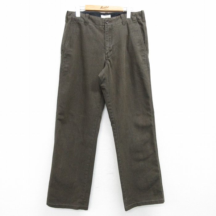 【商品番号】 par25031253 【商品名】 W32 & starf;古着 バナナリパブリック パンツ メンズ ヘリンボーン 緑系 【表記サイズ】 W32 L32 【実寸サイズ】 ウエスト