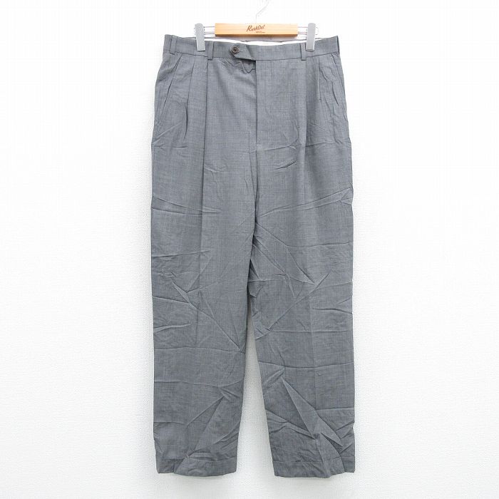 【商品番号】 par25031858 【商品名】 W34 & starf;古着 ブルックスブラザーズ ブランド スラックス パンツ メンズ ウール グレー 【表記サイズ】 なし 【実寸サイズ】