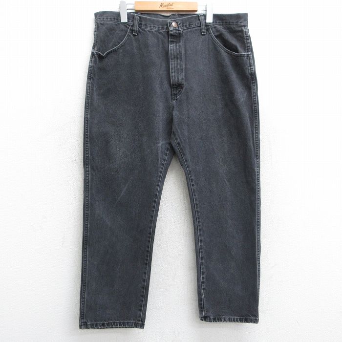 【商品番号】 par25032711 【商品名】 W39 & starf;古着 ラスラー ジーンズ メンズ 大きいサイズ コットン 黒 デニム 【表記サイズ】 W40 L30 【実寸サイズ】 