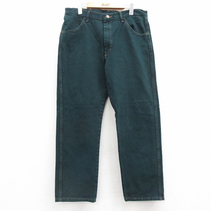 【商品番号】 par25032942 【商品名】 W36 & starf;古着 ラスラー ジーンズ メンズ コットン 濃緑 デニム 【表記サイズ】 W36 L29 【実寸サイズ】 ウエスト（腰