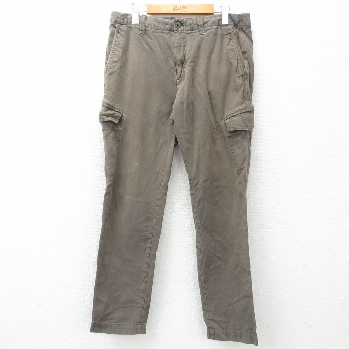 【商品番号】 par25032962 【商品名】 W33 & starf;古着 ギャップ GAP カーゴ パンツ メンズ 00年代 00s ヘリンボーン コットン 緑系 【表記サイズ】 W32