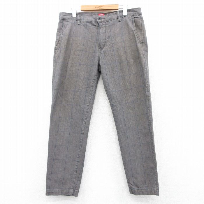 【商品番号】 par25033347 【商品名】 W34 & starf;古着 リーバイス Levis パンツ メンズ グレー他 チェック 【表記サイズ】 33×30 【実寸サイズ】 ウエスト