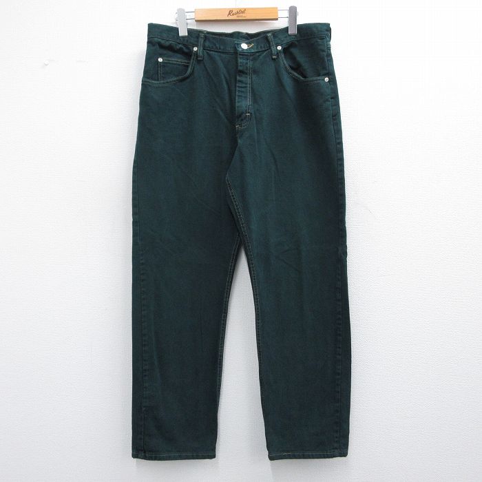 【商品番号】 par25033539 【商品名】 W35 & starf;古着 ラングラー ジーンズ メンズ コットン 緑 デニム 【表記サイズ】 36×32 【実寸サイズ】 ウエスト（腰まわ