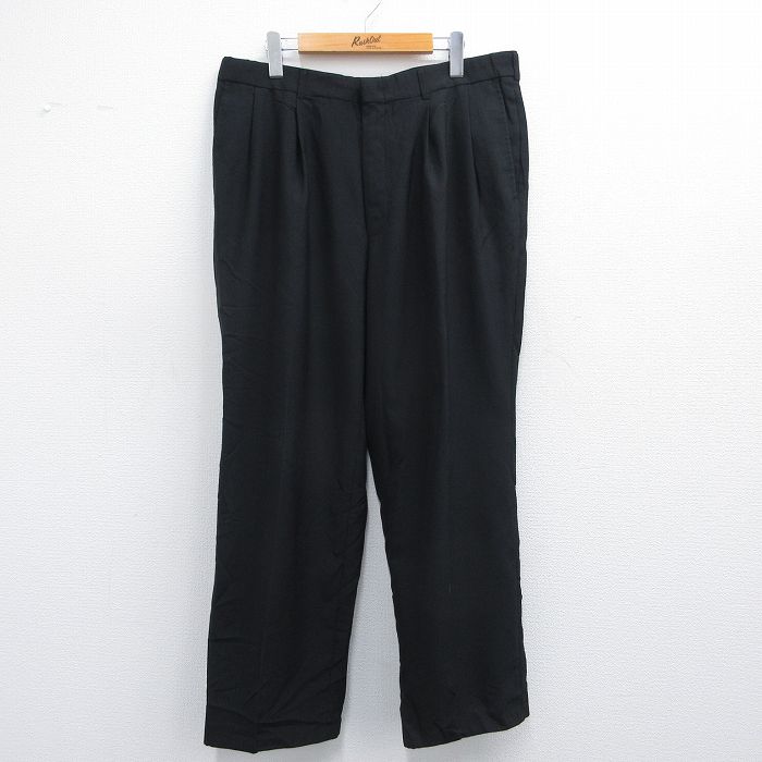 【商品番号】 par25033710 【商品名】 W37 & starf;古着 タウンクラフト スラックス パンツ メンズ 90年代 90s USA製 黒 【表記サイズ】 W36 【実寸サイズ