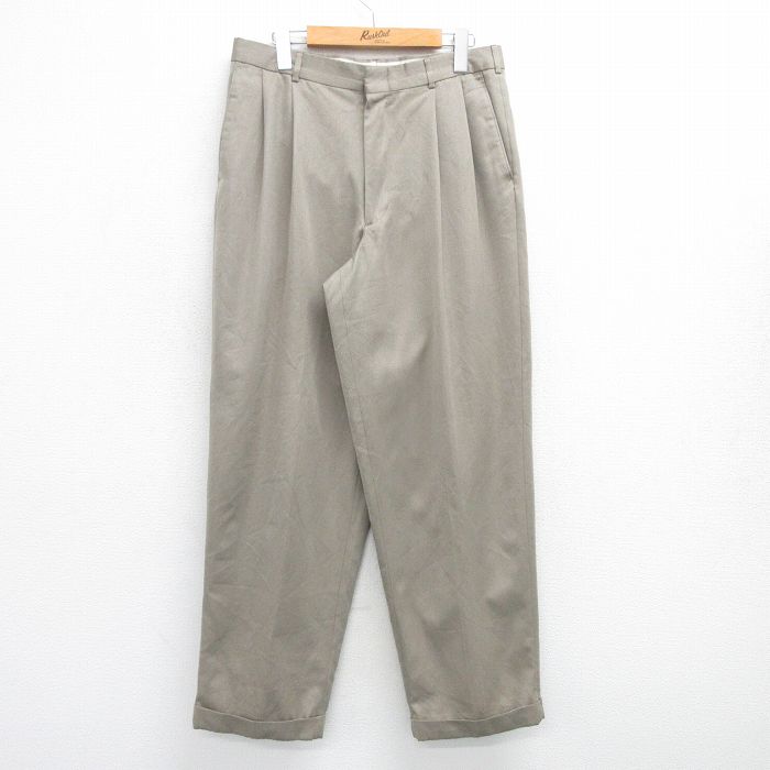 【商品番号】 par25040008 【商品名】 W32 & starf;古着 ペリーエリス スラックス パンツ メンズ 90年代 90s ベージュ系 【表記サイズ】 W32 L30 【実寸サ