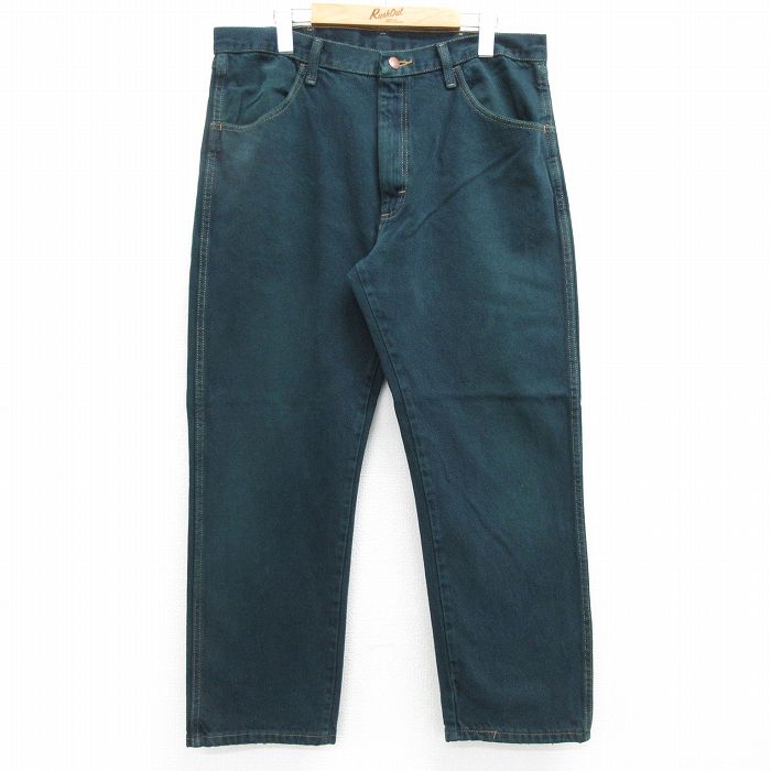 【商品番号】 par25040072 【商品名】 W36 & starf;古着 ラスラー ジーンズ メンズ コットン 緑 デニム【spe】 【表記サイズ】 W36 L29 【実寸サイズ】 ウエ