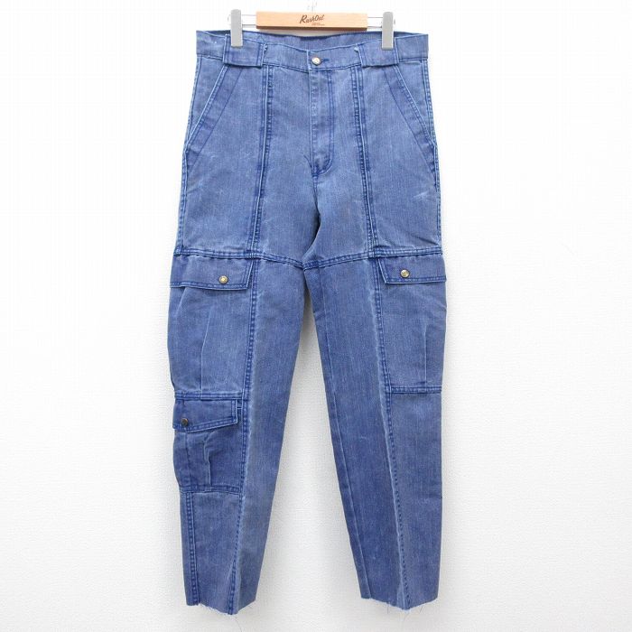 【商品番号】 par25040273 【商品名】 W33 & starf;古着 カーゴ パンツ メンズ 00年代 00s ダック地 紺【spe】 【表記サイズ】 なし 【実寸サイズ】 ウエスト