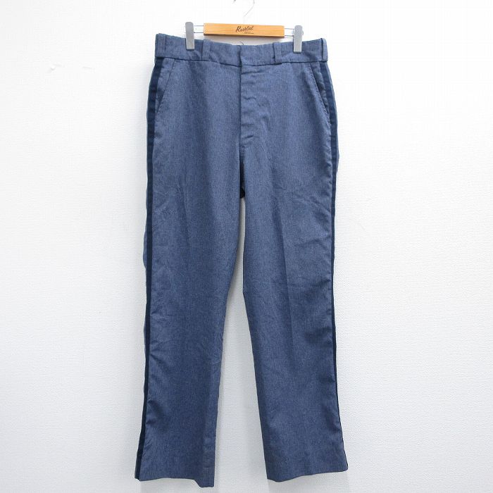 【商品番号】 par25041486 【商品名】 W35 & starf;古着 スラックス パンツ メンズ 90年代 90s elbeco USA製 紺他 【表記サイズ】 W35R 【実寸サイ