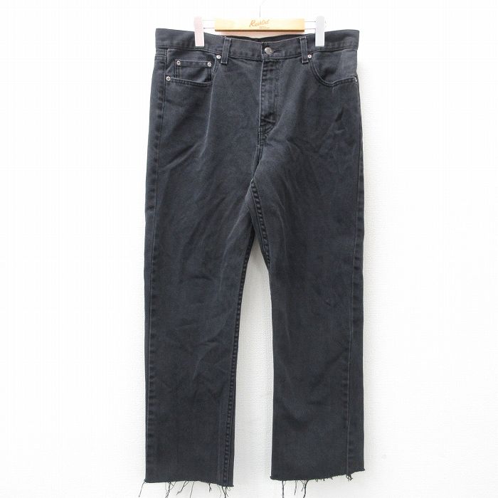【商品番号】 par25041583 【商品名】 W36 & starf;古着 ジーンズ メンズ コットン 黒 デニム 【表記サイズ】 W36 L34 【実寸サイズ】 ウエスト（腰まわり）92
